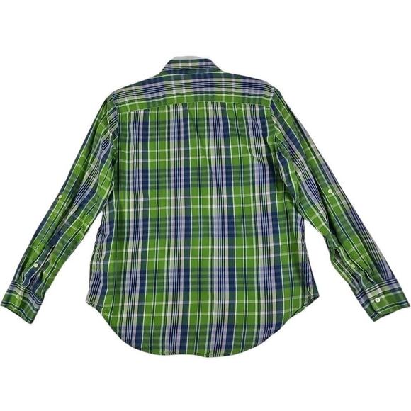 Lauren Ralph Lauren LRL ~Woman Size L Petite~ Green/Blue Plaid Shirt Long Sleeve - Picture 10 of 12